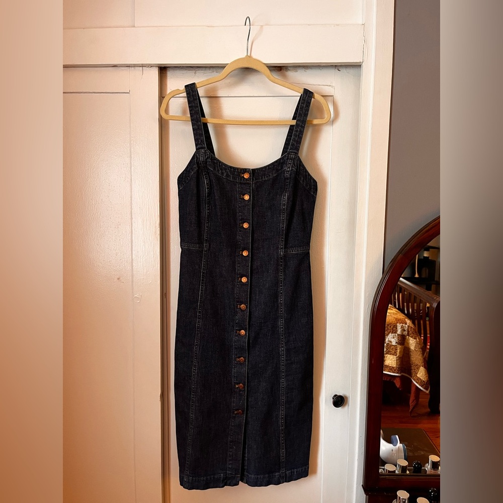 Madewell Dark Denim Midi Dress
